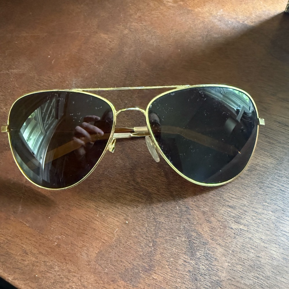 Mosley Tribe Aviator Sunglasses - Gold Frame, Black Lenses